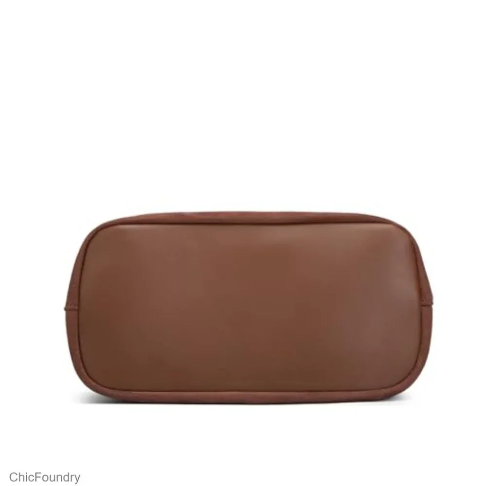 Large Capacity Suede Hobo Shoulder Bag with Bow Detail and Magnetic Closure
